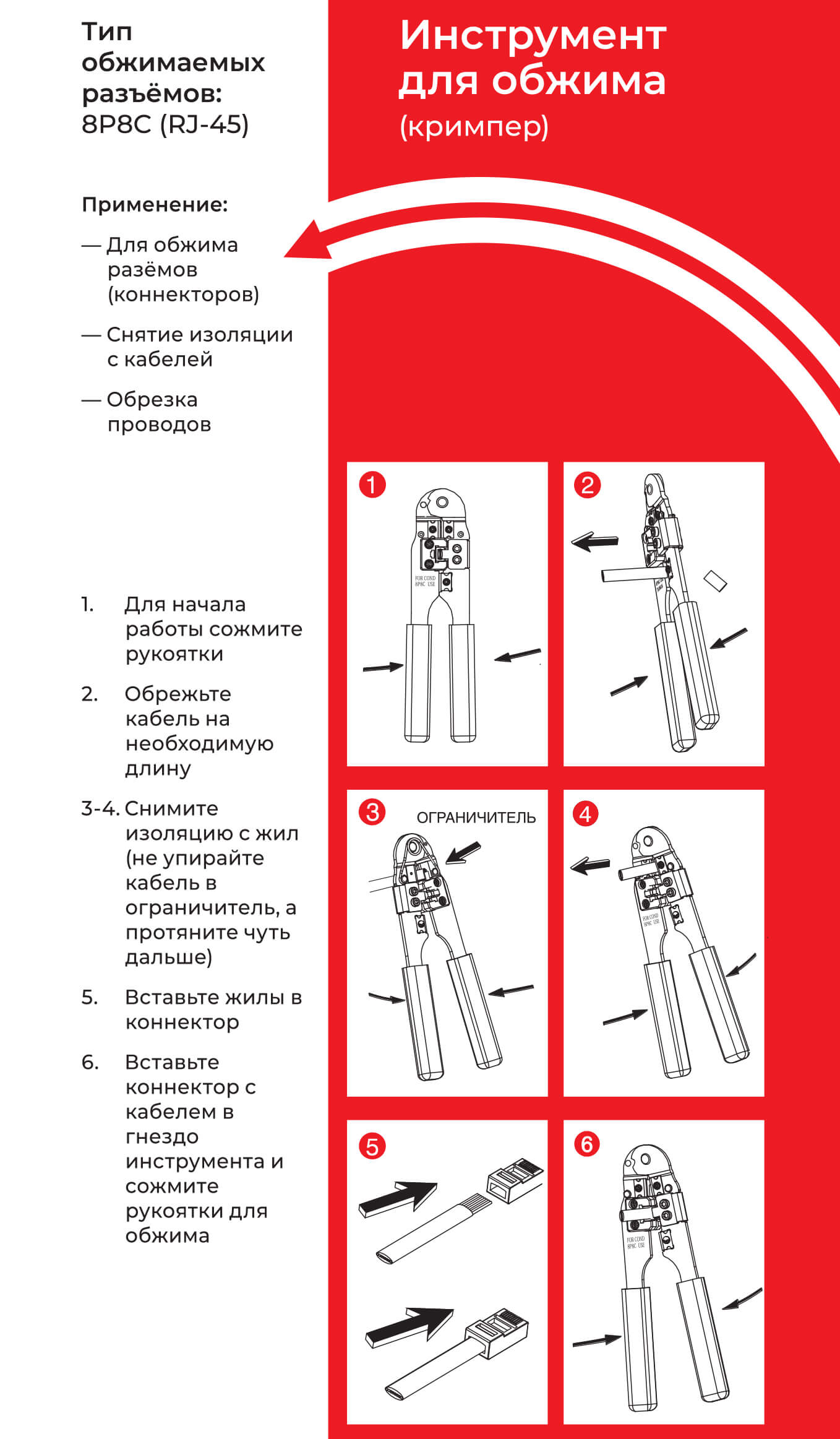 Коннектор RJ-45 (8p8c) cat.5е, универсальный, Netko